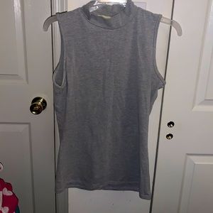 Nicki Minaj Grey Turtle Neck Sleeveless Top